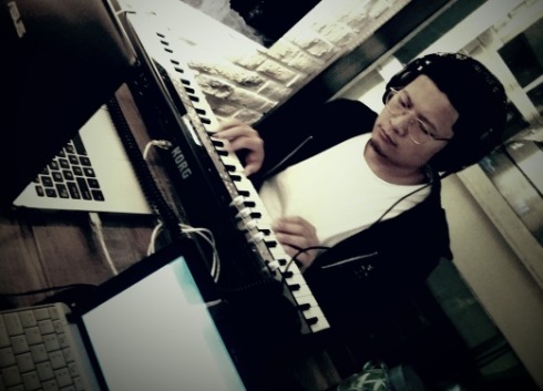 The writer's husband Ed @ museallegro on keyboards working on an original composition. Pic: Moor Street Media/Az Karim